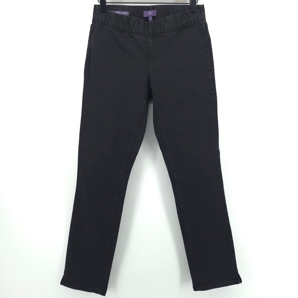 NYDJ Alina Women Pull On Ankle Pants Size 2 Black Slimming Lift Tuck